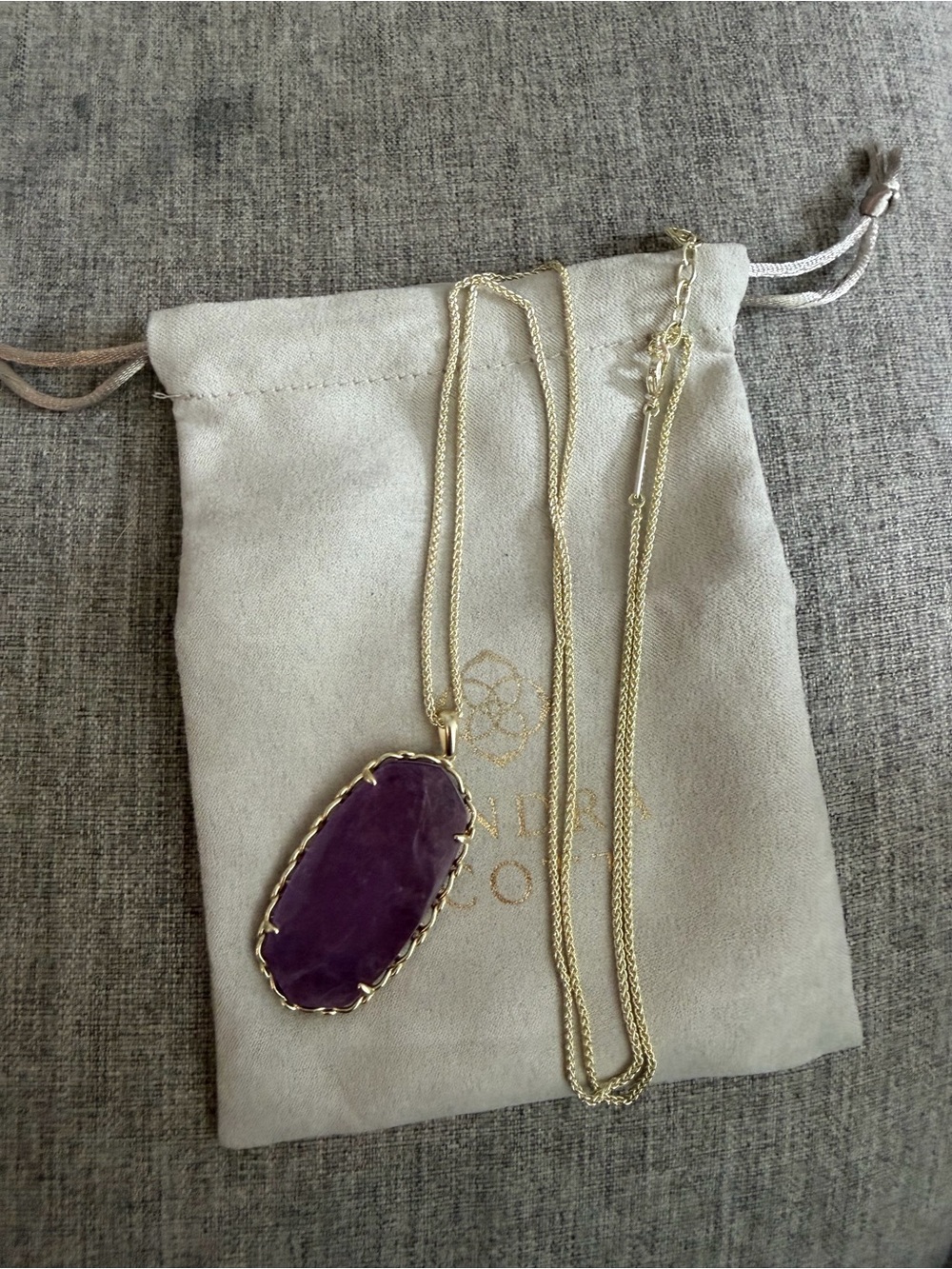 Kendra Scott Macrame Gold/Purple Reid Necklace